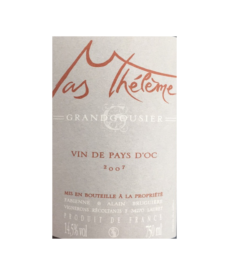 Vin du Languedoc - Grandgousier, Mas Thélème Vin du Languedoc - Grandgousier, Mas Thélème